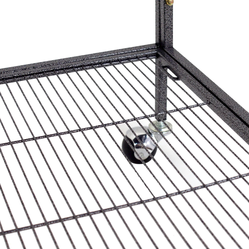 53.3 in Large Wrought Iron Bird Cage W/Perches for Cockatiels Parrot Parakeet Black