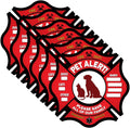 Pet Alert Stickers- FIRE Safety Alert and Rescue (6 Pack) - save Your Pets Encase of Emergency or Danger Pets in Home for Windows, Doors Sign (6PK Static Cling, Fireman Symbol)