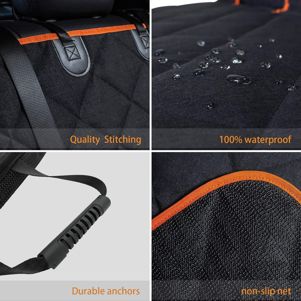 Car Seat Protector, 600D Heavy Duty Car Seat Cover 52” X 50“ for for Cars & Regular Suvs, Waterproof Dog Car Seat Cover for Back Seat, Scratch Proof Nonslip Seat Cover for Dogs in Car
