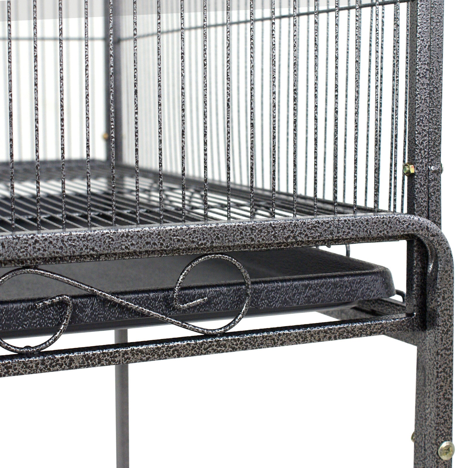 53.3 in Large Wrought Iron Bird Cage W/Perches for Cockatiels Parrot Parakeet Black