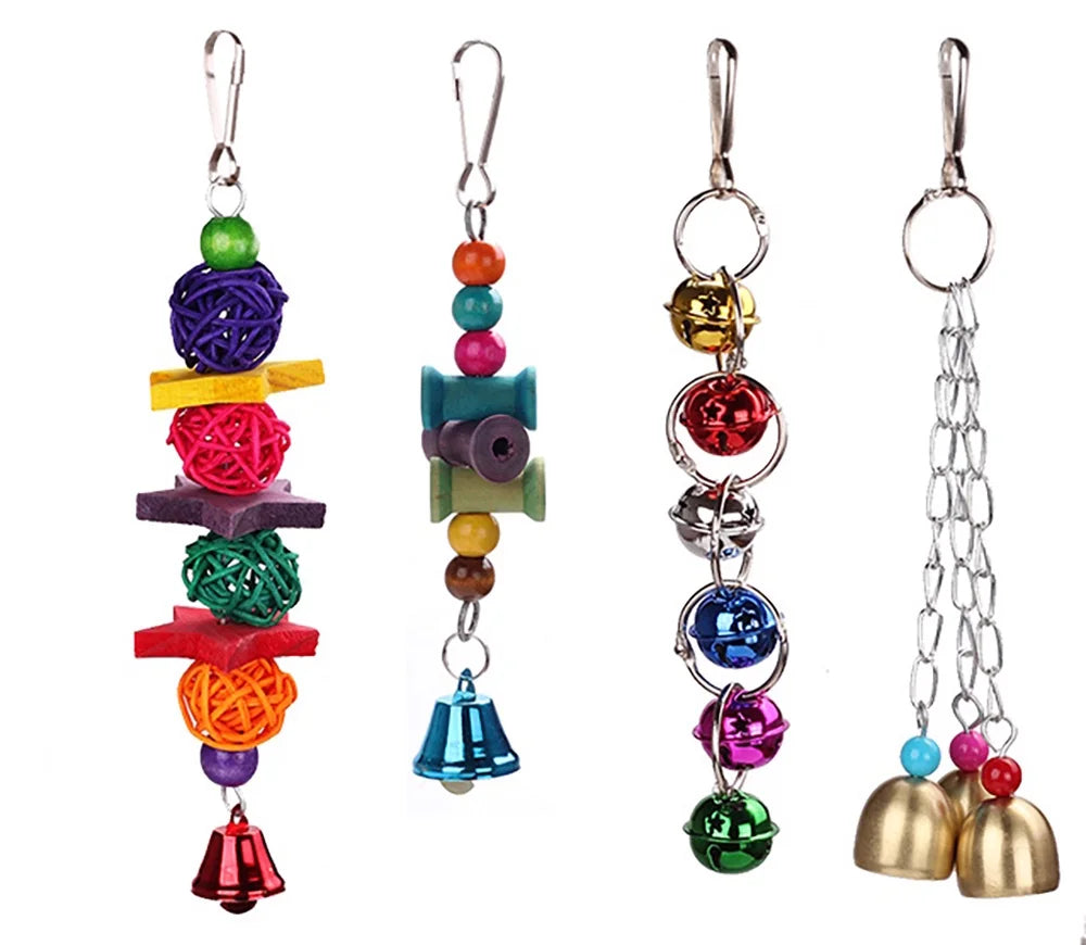 Bird Cage Toys – 7 Colorful Chewing, Swing, and Exercise Toys for Small Parakeets, Budgies, Lovebirds, Conures