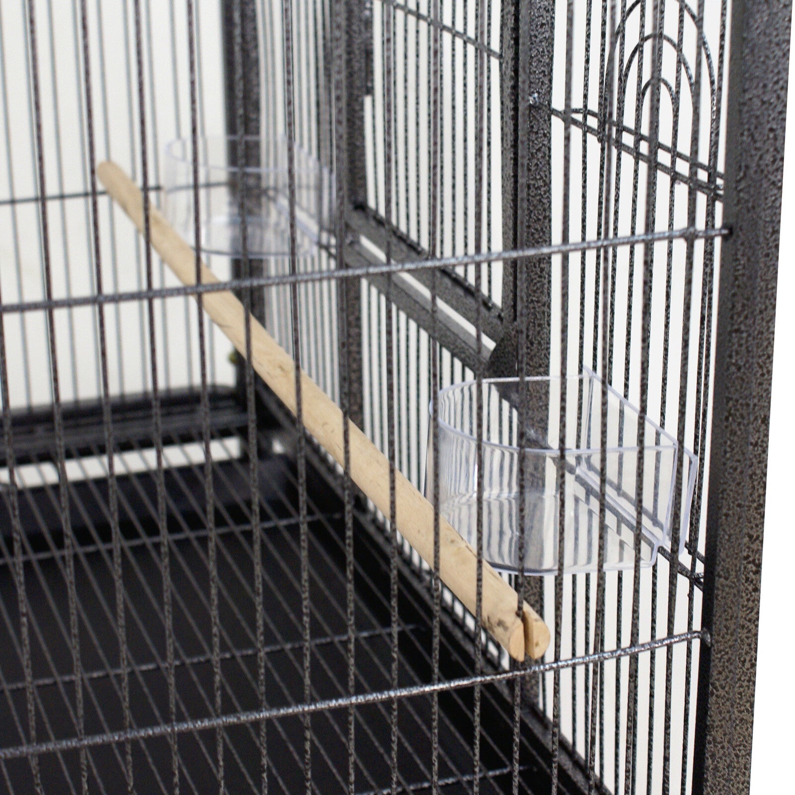 53.3 in Large Wrought Iron Bird Cage W/Perches for Cockatiels Parrot Parakeet Black