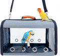Bird Parrot Travel Carrier Lightweight Bird Travel Bag Transparent Breathable Bird Travel Cage Portable Travel Carrier for Small Bird and Parrot(Size Large, Orange )