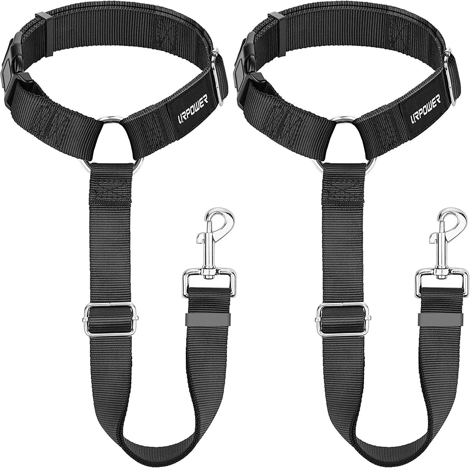 Dog Seat Belt 2 Pack Safety Dog Car Seat Belt Strap Car Headrest Restraint Adjustable Vehicle Seatbelts Durable Nylon Car Harness for Dogs, Cats and Pets